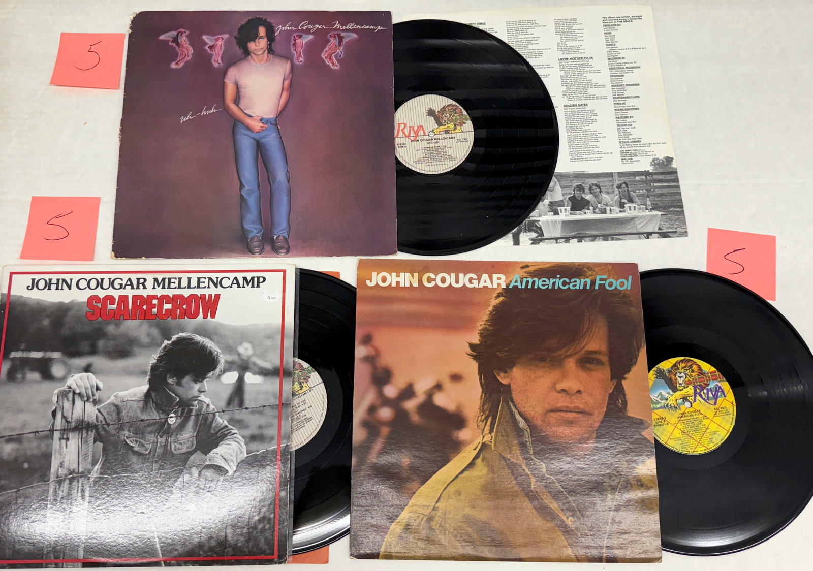 JOHN COUGAR MELLENCAMP: JOHN COUGAR MELLENCAMP. UH-HUH. SCARECROW. AMERICAN FOOL.