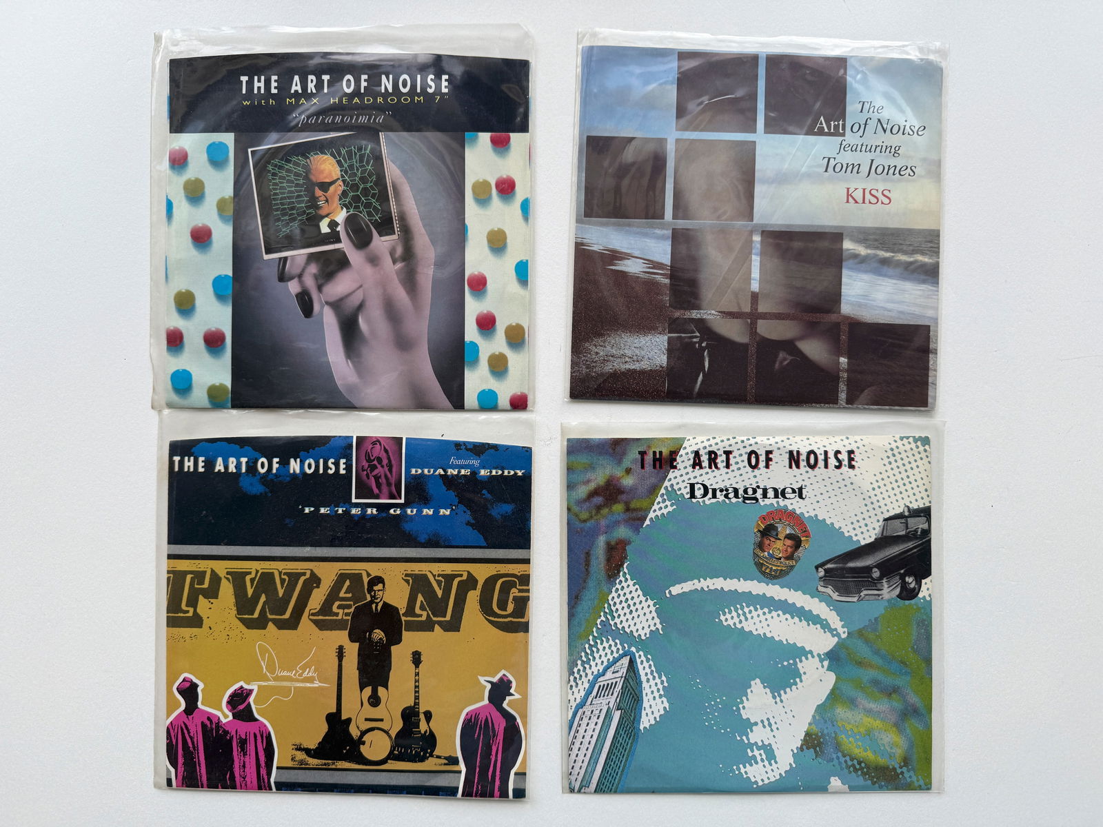 THE ART OF NOISE: THE ART OF NOISE WITH MAX HEADROOM. TOM JONES KISS. DUANE EDDY PETER GUNN. DRAGNET.