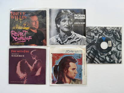 LETTER W VARIOUS 3: BRUCE WILLIS RESPECT YOURSELF. ROBIN WILLIAMS. WILD BLUE. JOHN WAITE. WHEN IN ROME THE PROMISE.