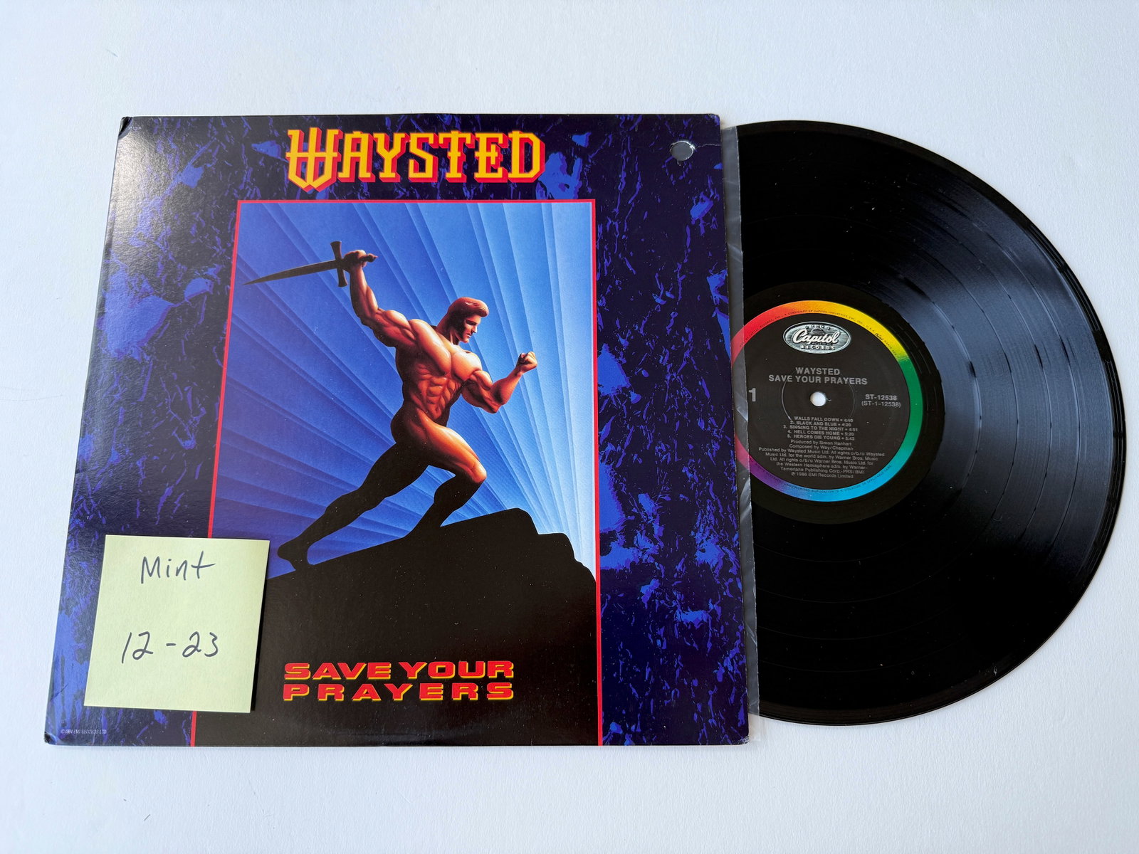 Waysted - Save Your Prayers: Waysted - Save Your Prayers. Capitol Records - ST-12538. British hard rock band formed in 1983 by Pete Way (2). The 1983 debut album was recorded by Muir, Way, Raymond, Kayfield and Noon containing ma