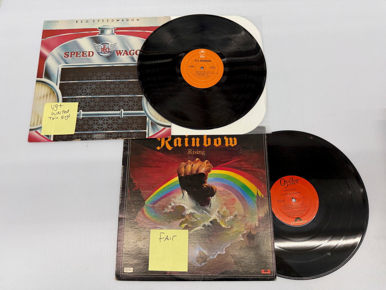 REO Speedwagon - R.E.O. Speedwagon: REO Speedwagon - R.E.O. Speedwagon. Warped but VG vinyl. Good Cover. & Rainbow Rising