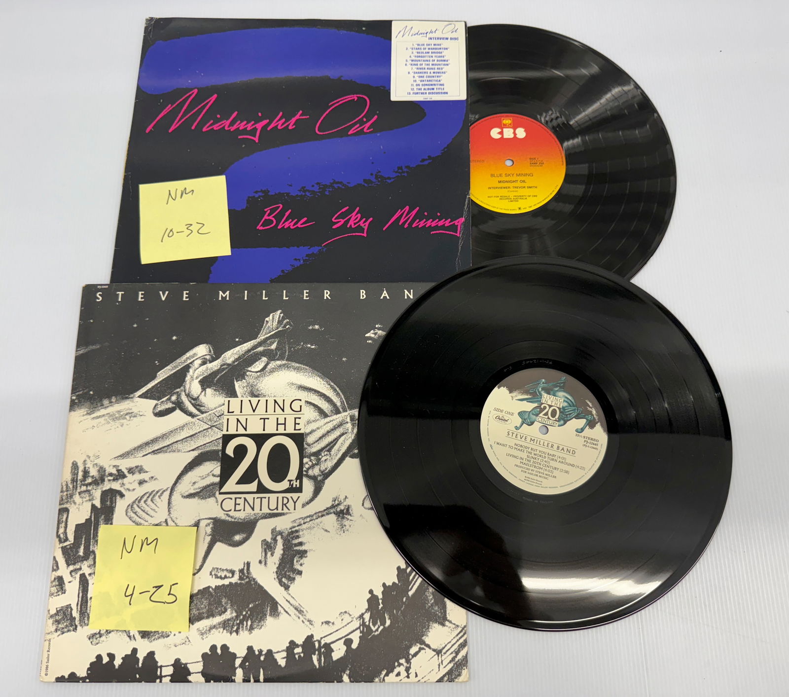 Midnight Oil & Steve Miller: Midnight Oil - Blue Sky Mining (Interview Disc) PROMO. CBS - SAMP 258. Steve Miller Band - Living In The 20th Century. Capitol Records - PJ-12445.