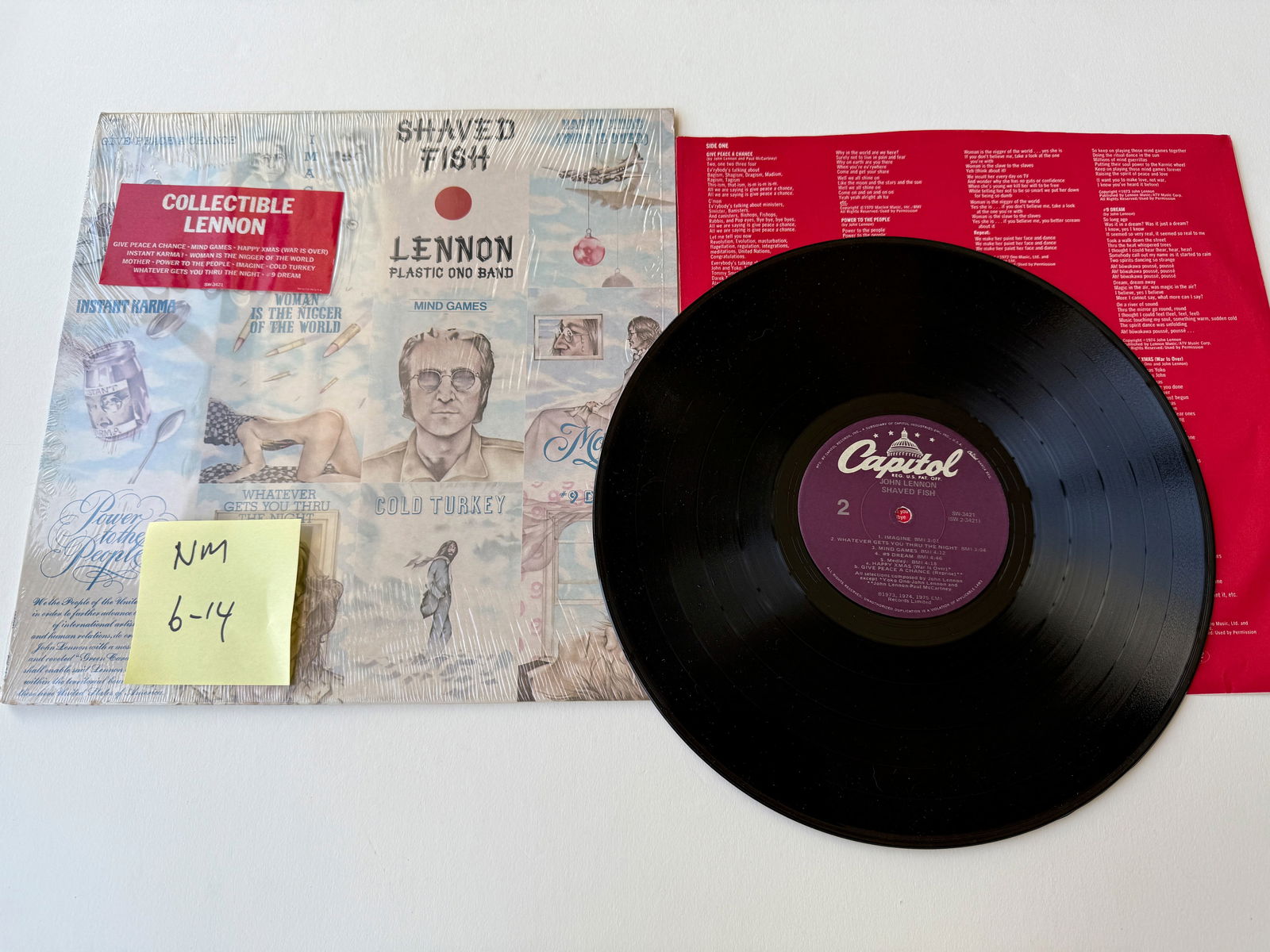 Lennon / Plastic Ono Band - Shaved Fish: John Lennon / Plastic Ono Band - Shaved Fish. Comes in custom lyric sleeve sleeve as the original pressings, but now has the correct word "masturbation" in the lyrics of "Give Peace A Chance" instead