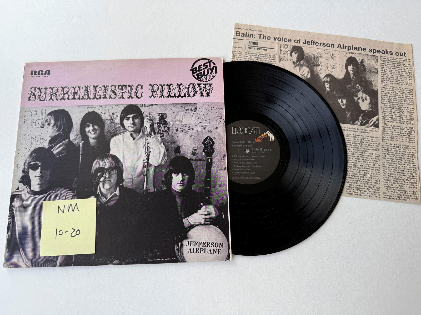 Jefferson Airplane - Surrealistic Pillow: Jefferson Airplane - Surrealistic Pillow. RCA Victor - AYL1-3738. RCA budget series was introduced July, 1980