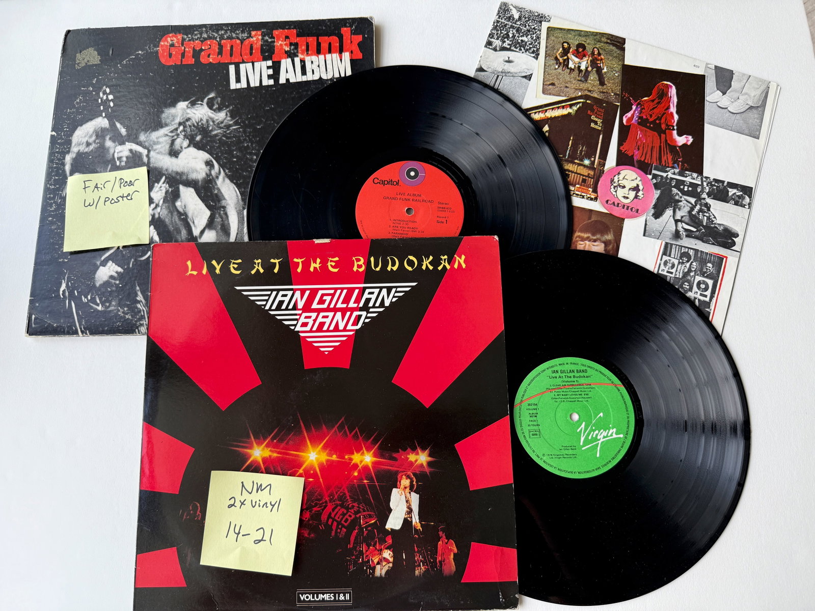 Ian Gillan Band - Live At The Budokan Volumes I & II & Grand Funk: Ian Gillan Band - Live At The Budokan Volumes I & II & Grand Funk. Virgin - 302196 2 x vinyl. Ian Gillan, inspired by his appearance at the Royal Albert Hall in October 1975 (in Roger Glover's project