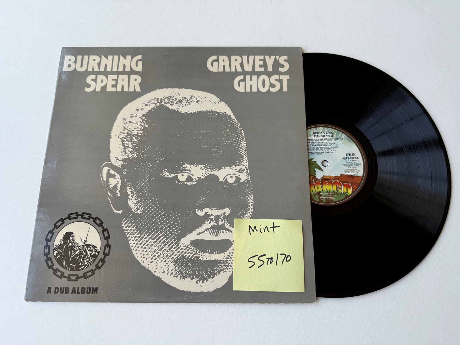 Burning Spear - Garvey's Ghost: Burning Spear - Garvey's Ghost. Mango - MLPS 9382. Dub, Roots Reggae. This is likely to be the 1976 US original pressing, with large tri-color mango tree label design. Winston Rodney. Profile: 2 time 