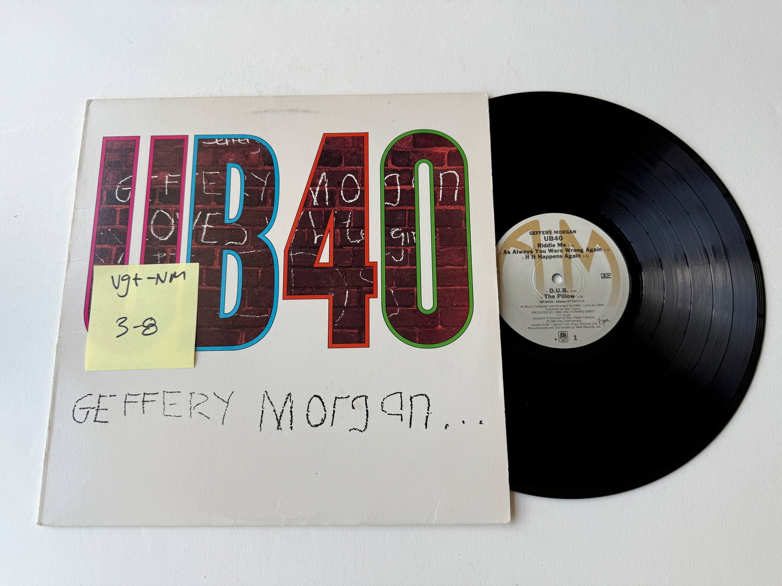 UB40 - Geffery Morgan: UB40 - Geffery Morgan. A&M Records - SP 5033.