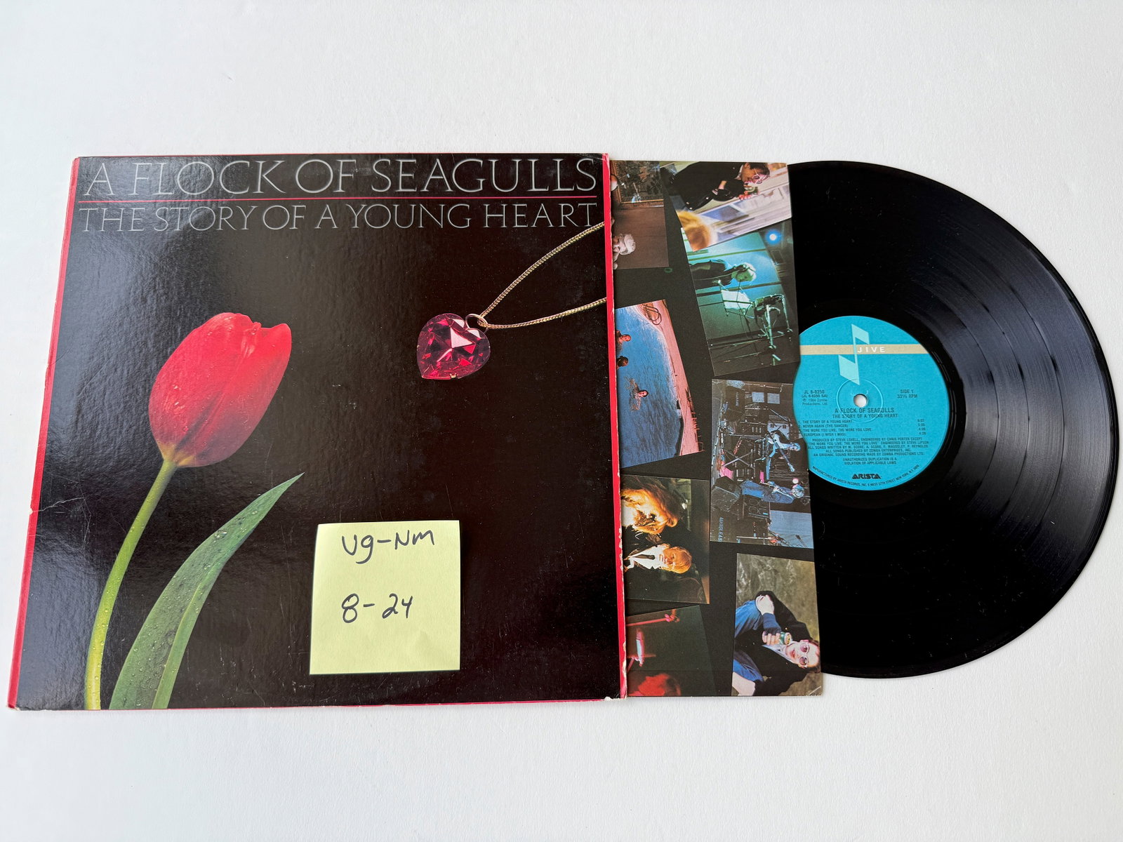 A Flock Of Seagulls - The Story Of A Young Heart: A Flock Of Seagulls - The Story Of A Young Heart. Jive - JL8-8250. 1984 Pop Rock, Synth-pop. Comes with printed inner sleeve with credits and pictures from the band members.