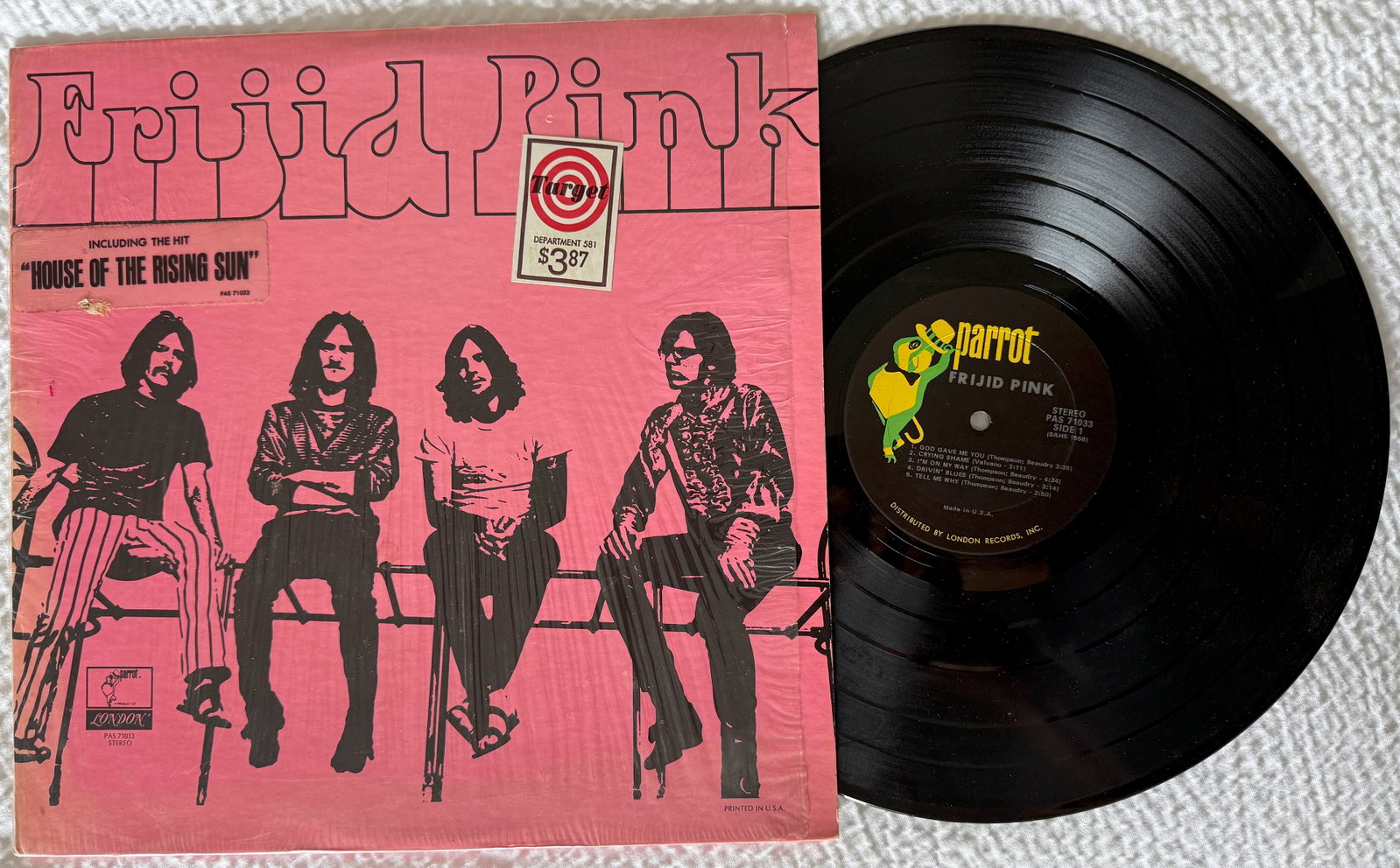Frijid Pink – Frijid Pink: Frijid Pink – Frijid Pink. Parrot – PAS 71033. 1970 Psychedelic Rock. looks like Terre Haute Pressing. Shrink. Price Sticker.