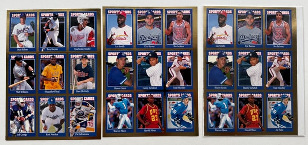 1992 SPORTS CARD NEWS UNCUT CARD SET