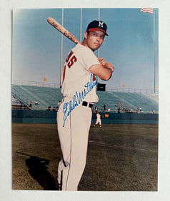 EDDIE MATTHEWS SIGNED 8 X 10 PHOTO