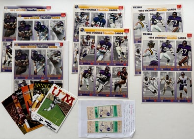 1993 MINNESOTA VIKINGS GAME DAY CARD SETS - UNCUT