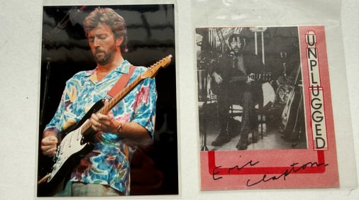 ERIC CLAPTON BACKSTAGE PASS AND CONCERT PHOTO