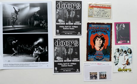 THE DOORS PRESS PHOTO AND TICKET STUB