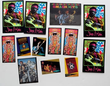 JIMI HENDRIX CARD AND STICKER SET