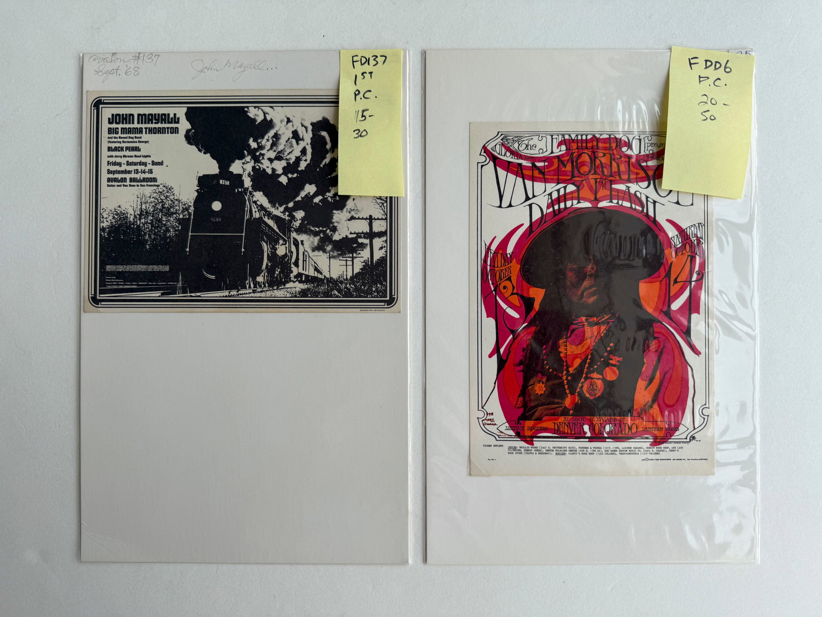 JOHN MAYALL AND VAN MORRISON CARDS (1 of 1)