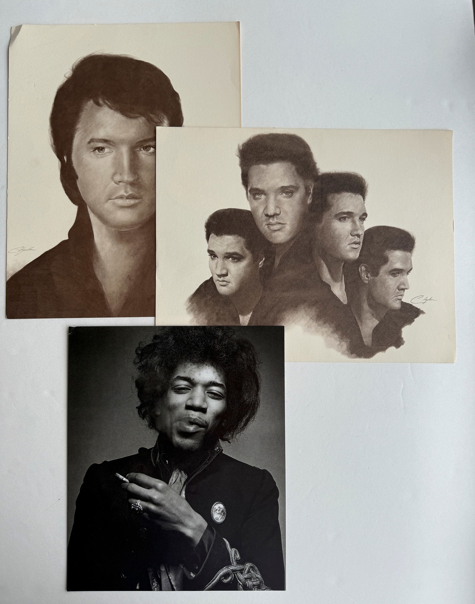 ELVIS ART PRINTS AND JIMI HENDRIX BOOKPLATE: ELVIS ART PRINTS AND JIMI HENDRIX BOOKPLATE