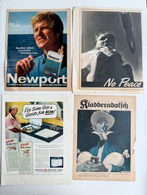 VINTAGE MAGAZINE BOOKPLATES - NEWPORT SMOKES, PEACE