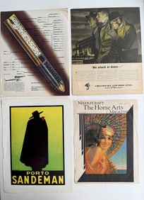 VINTAGE MAGAZINE BOOKPLATES - 75mm GUN SHELL DIAGRAM AND MORE