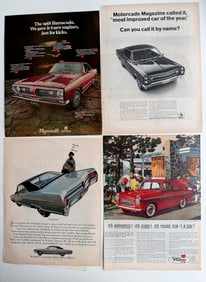 VINTAGE AUTOMOBELIA MAGAZINE BOOKPLATES - PLYMOUTH, AMERICAN MOTORS