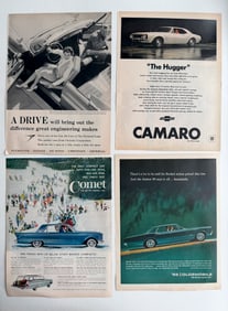 VINTAGE AUTOMOBELIA MAGAZINE BOOKPLATES - CHRYSLER, CAMARO