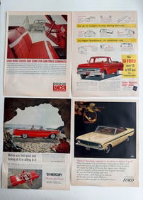 VINTAGE AUTOMOBELIA MAGAZINE BOOKPLATES - DODGE LANCER, 61 FORD