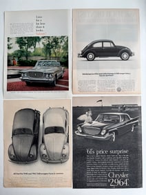 VINTAGE AUTOMOBELIA MAGAZINE BOOKPLATES - VW BUG, VALIANT