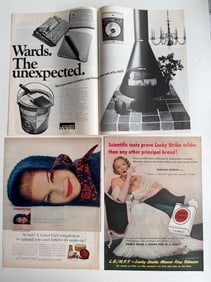 VINTAGE LIFESTYLE MAGAZINE BOOKPLATES - LUCKY STRIKE, WARDS