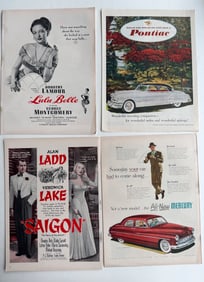 VINTAGE MOVIE MAGAZINE BOOKPLATES - PONTIAC, MERCURY