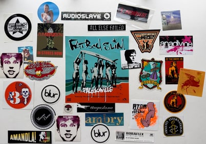 ROCK AND ROLL STICKER COLLECTION SET #1 - FAT BOY SLIM - ERNIE BALL