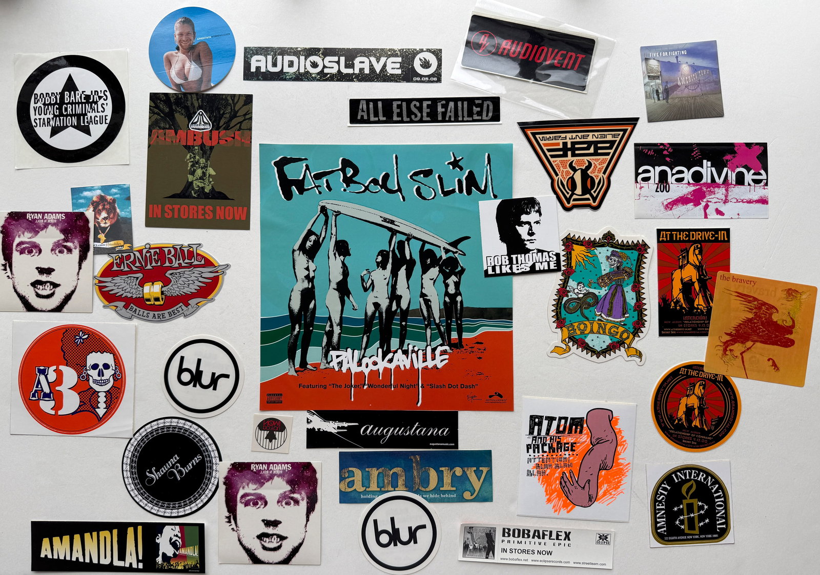 ROCK AND ROLL STICKER COLLECTION SET #1 - FAT BOY SLIM - ERNIE BALL (1 of 1)