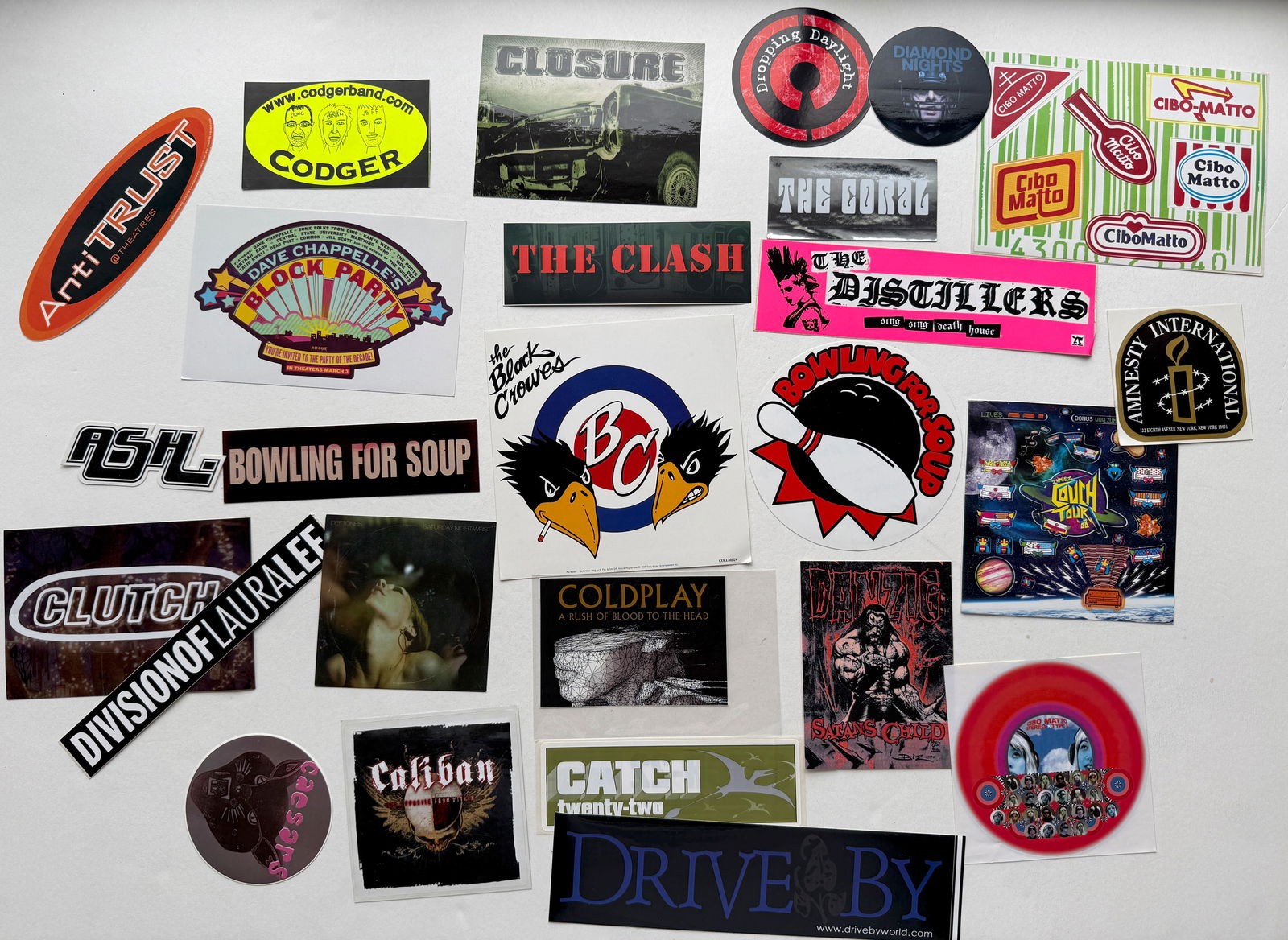 ROCK AND ROLL STICKER COLLECTION SET #4 - BLACK CROWES, BOWLING FOR SOUP (1 of 1)