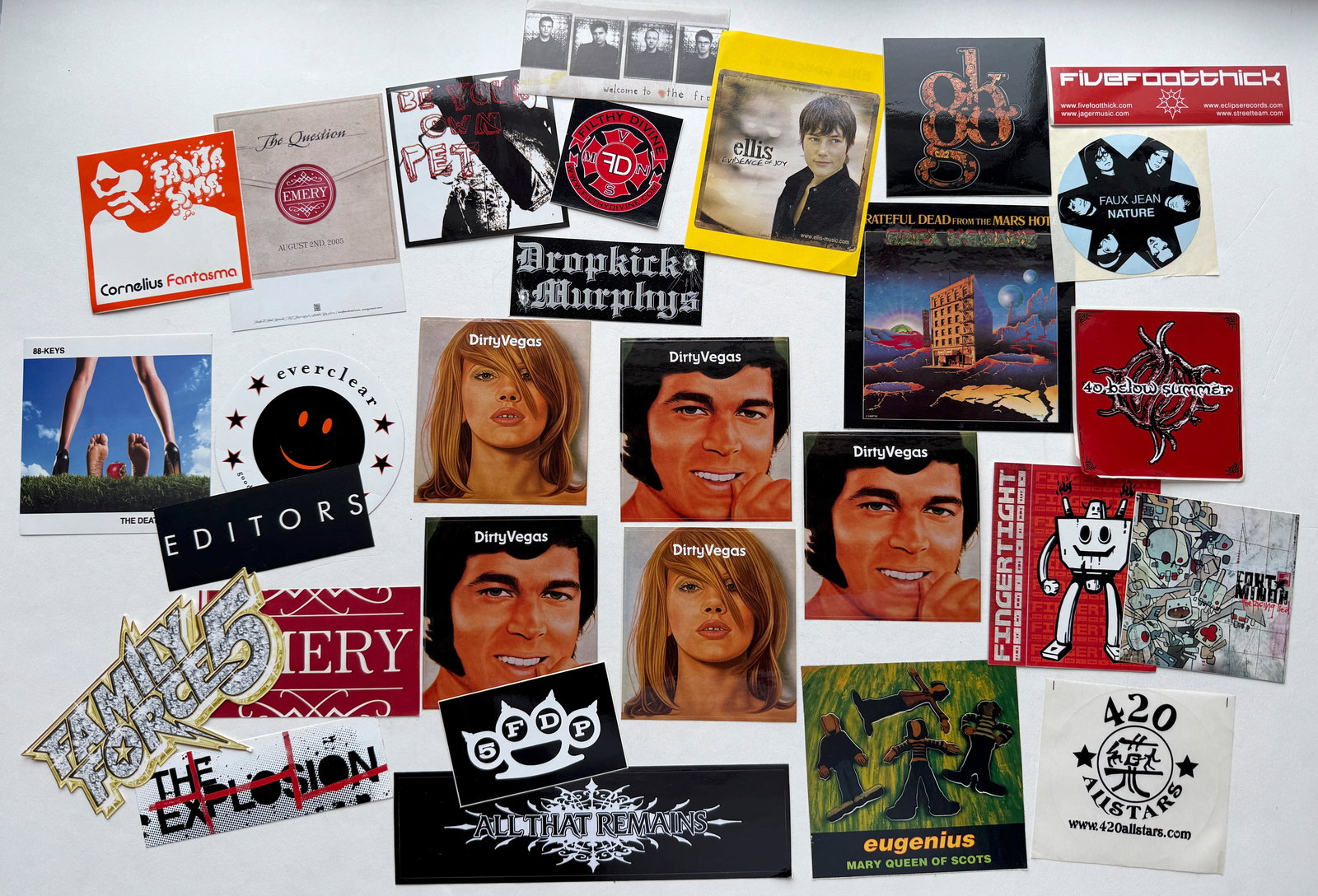 ROCK AND ROLL STICKER COLLECTION SET #7 - DIRTY VEGAS, GRATEFUL DEAD (1 of 1)