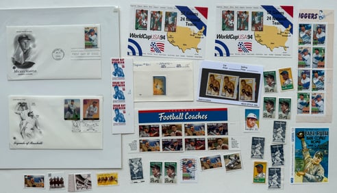 SPORTS STAMP COLLECTION WITH FIRST DAY ISSUE STAMP / ENVELOPES