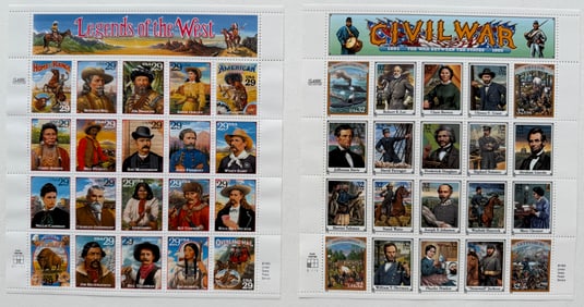 LEGENDS OF THE WEST / CIVIL WAR STAMP COLLECTIONS