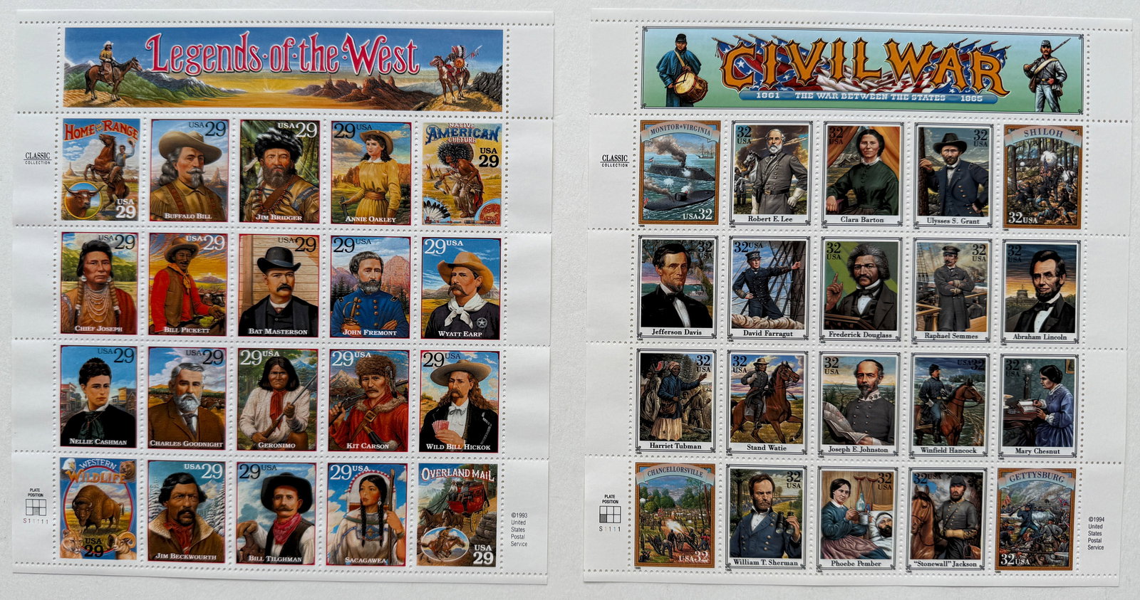 LEGENDS OF THE WEST / CIVIL WAR STAMP COLLECTIONS (1 of 1)