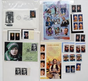 LEGENDS OF HOLLYWOOD STAMP COLLECTION WITH FIRST DAY ISSUE ENVELOPE