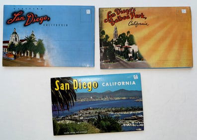 SAN DIEGO Vintage Postcard Lot - Linen Postcard Folder