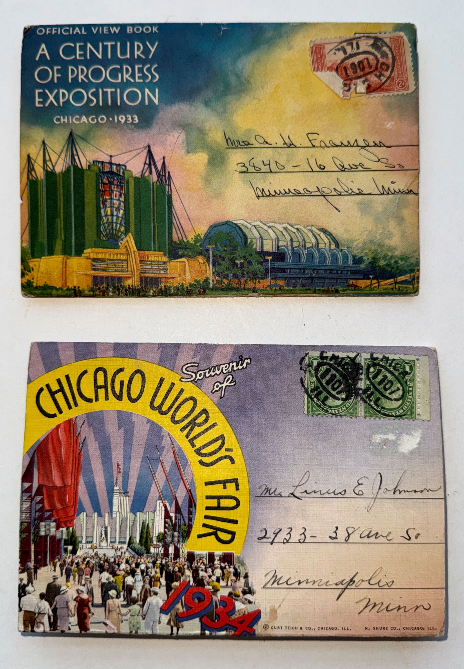 CHICAGO WORLDS FAIR Vintage Postcard Lot - Linen Postcard Folder (1 of 1)