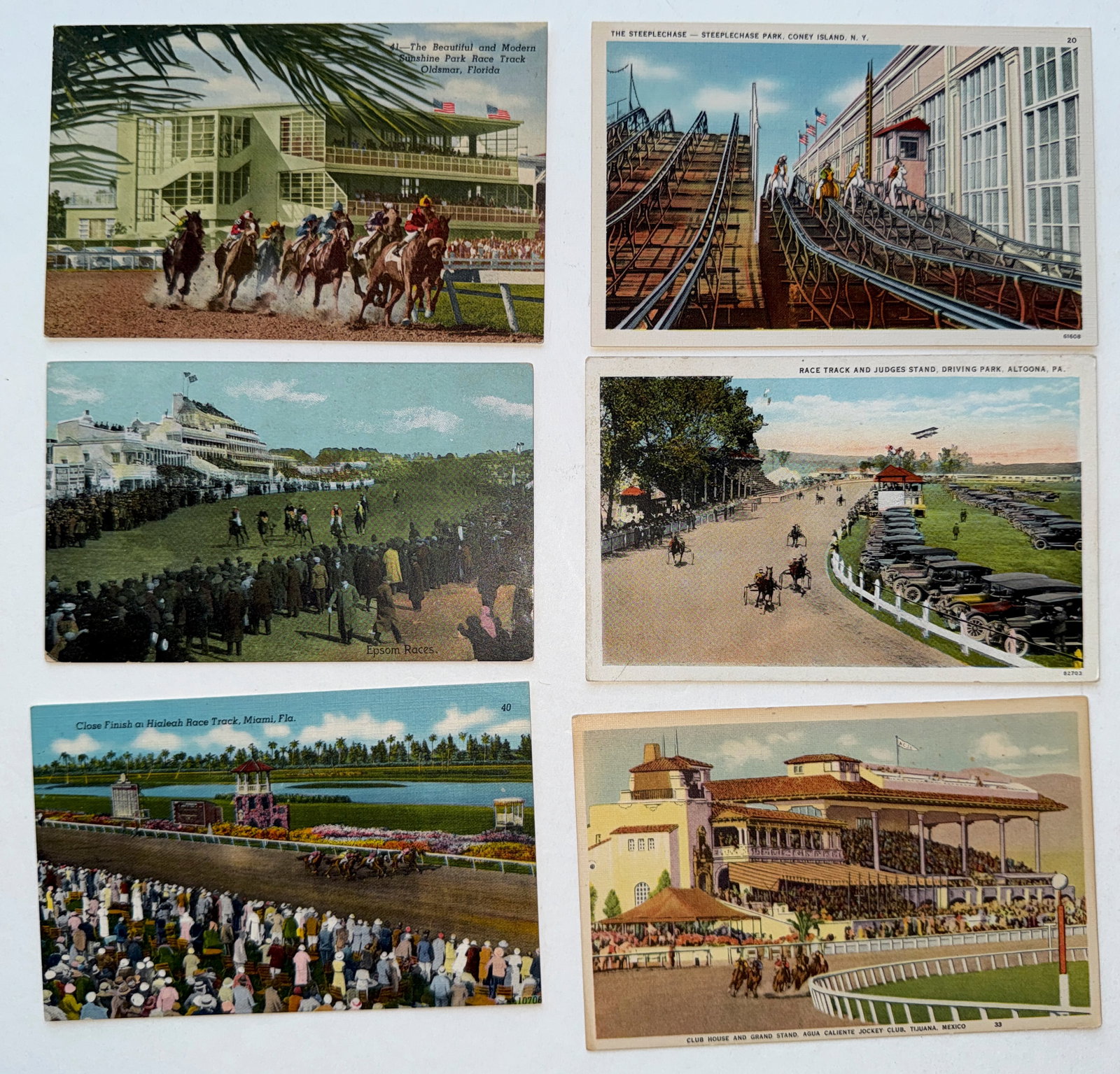 HORSE RACING VINTAGE POSTCARD SET (1 of 1)
