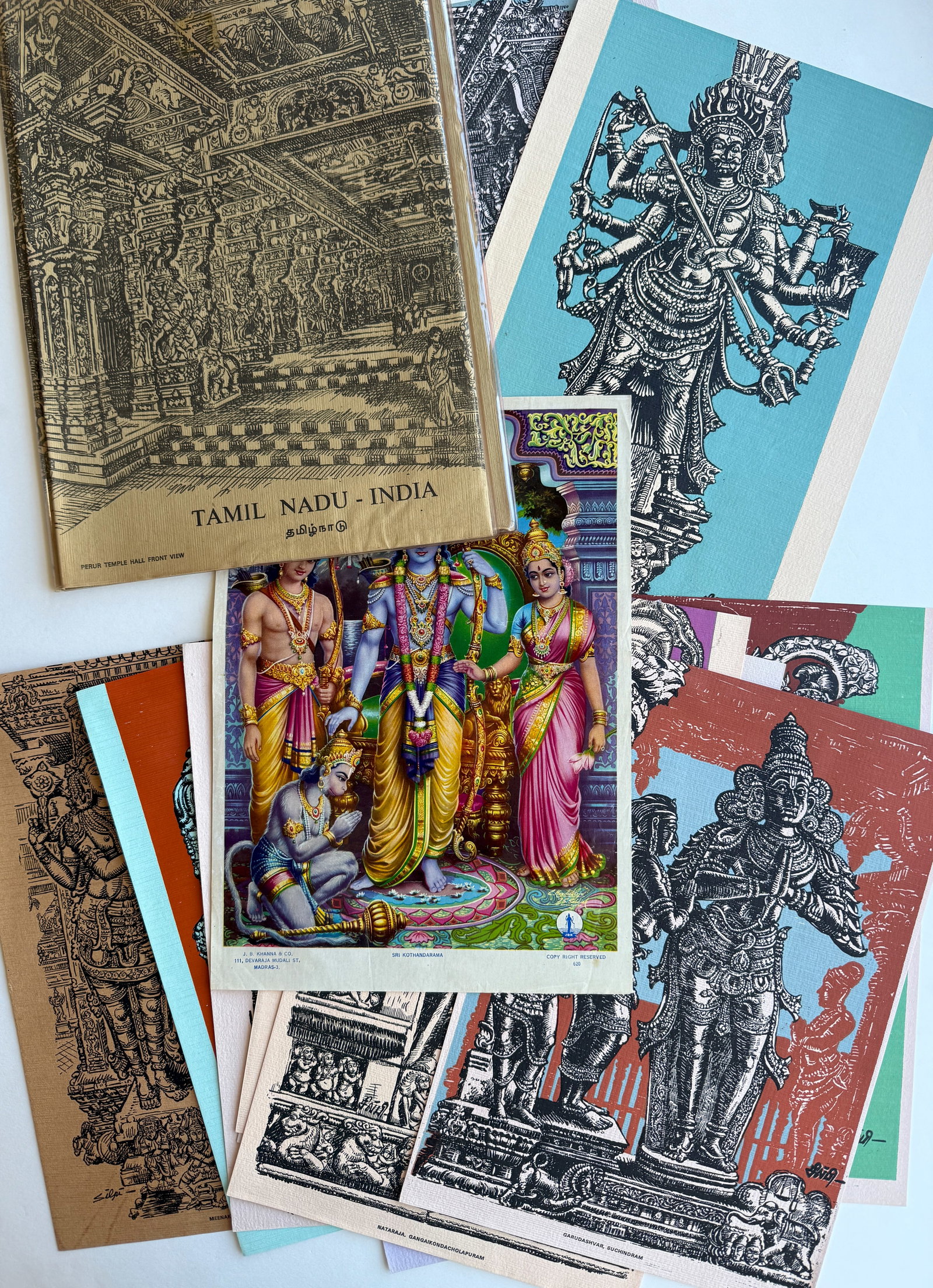 Tamil Nadu India PORTFOLIO WITH 12 PRINTS AND 1 COLOR PRINT: Tamil Nadu India PORTFOLIO - TOURISM DOCUMENT (No Binding). The Director of Tourism, Government of TAMIL INDIA Published by Vadapalani Press 1973. Condition: Very Good. 14 1/2" x 11." Bilingual text i