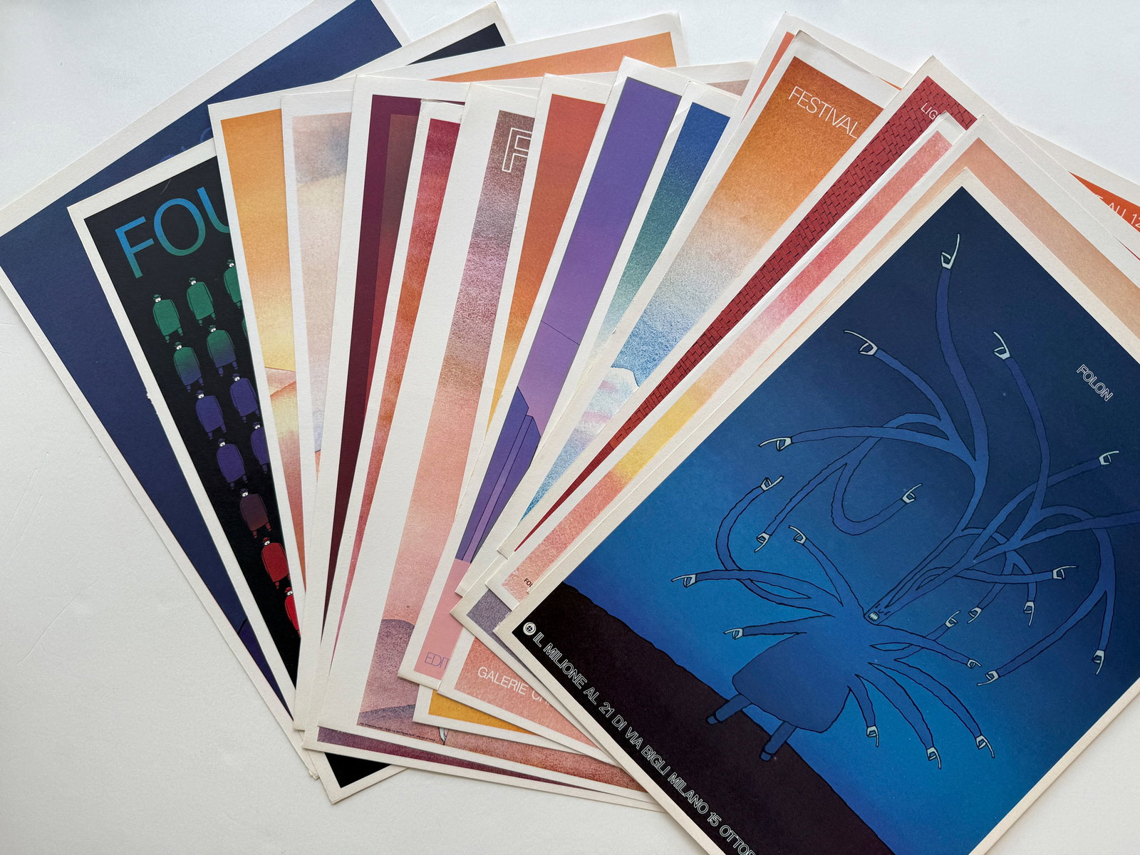 AFFICHES De FOLON - Compiled by Milton Glaser: A set of 18 prints Published by CHENE, PARIS, 1980. each print is mint to NM and is 12 x 16. each print sells for over $20 and up to $60. Minimum $360 value. Amazing folio of art from FOLON. Jean-Mich