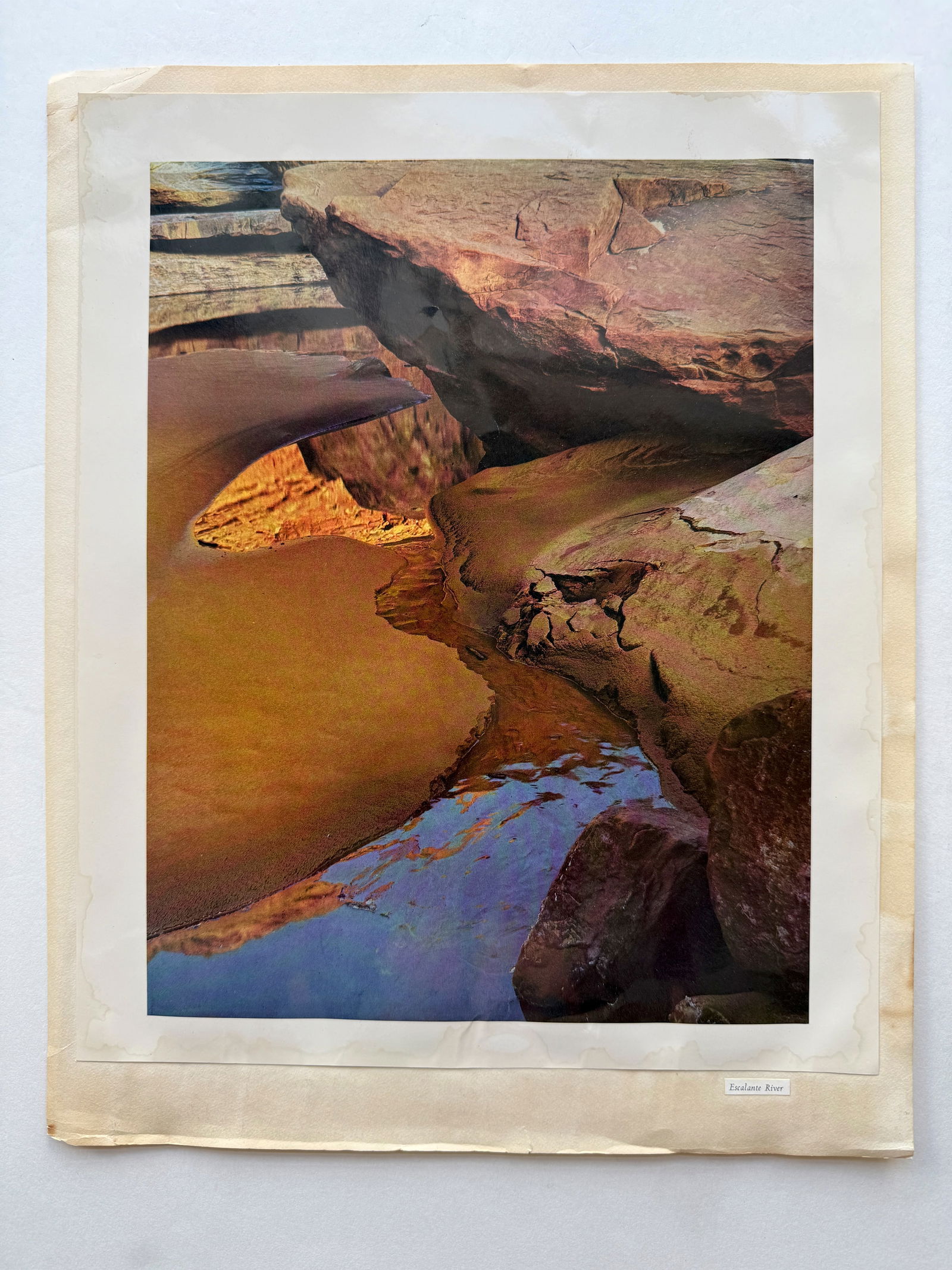 Eliot Porter dye transfer print - Escalante River: The image shows a photographic print by Eliot Porter, Escalante River - published in 1963 by the Sierra Club, documented the natural beauty of Glen Canyon before it was submerged by the construction o