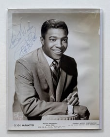 SIGNED CLYDE MCPHATTER PRESS PHOTO