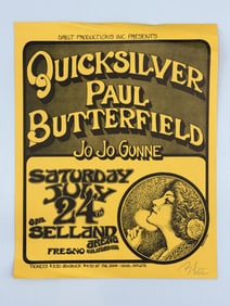 RANDY TUTEN SIGNED QUICKSILVER POSTER - 1971