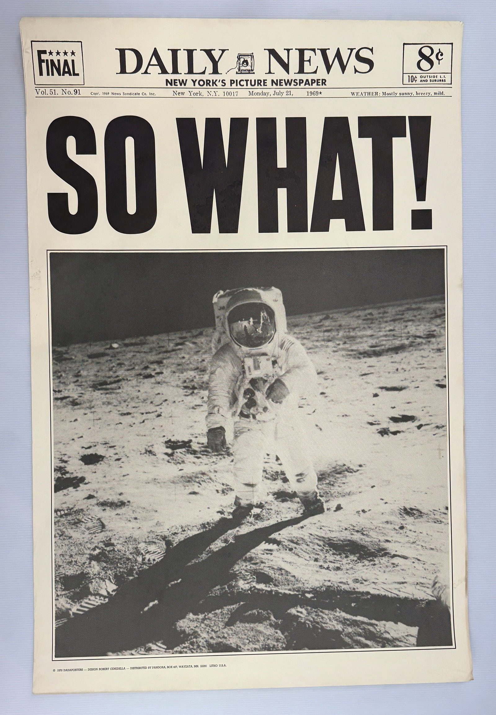SO WHAT !   1970 DADA POSTERS - PANDORA POSTERS MOON LANDING (1 of 1)
