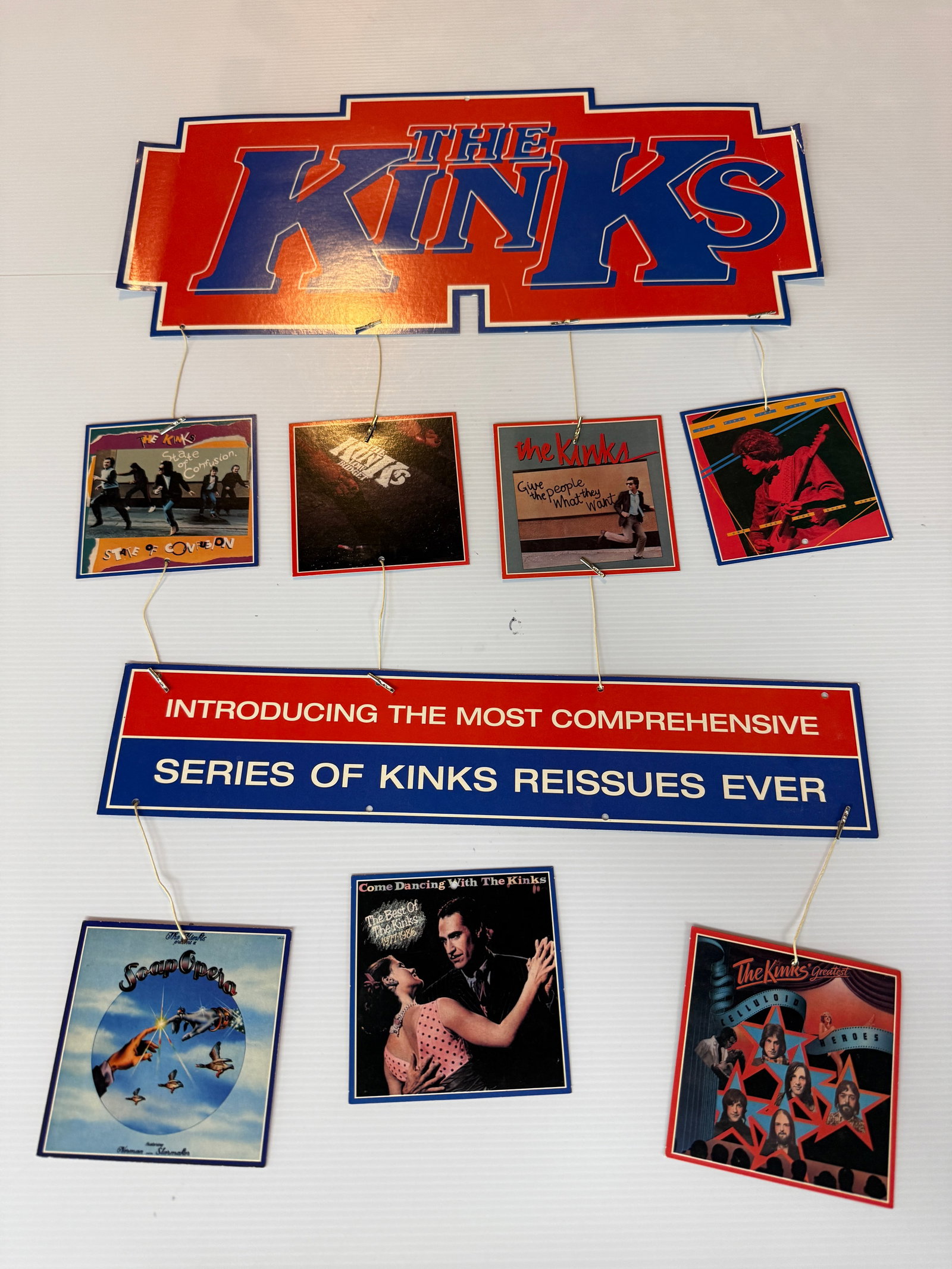 THE KINKS RECORD STORE PROMO MOBILE: THE KINKS RECORD STORE PROMO MOBILE - NOT AVAILABLE FOR RESALE OR TO GENERAL PUBLIC. ABOUT 22 INCHES WIDE.