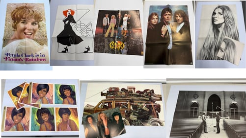 48 VINTAGE ALBUM INSERTED POSTERS - PINK FLOYD and More