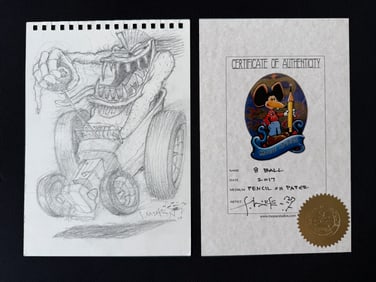 STANLEY MOUSE ORIGINAL SKETCH - 8 BALL - 2017