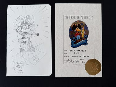 STANLEY MOUSE ORIGINAL SKETCH - SELF PORTRAIT - 2010